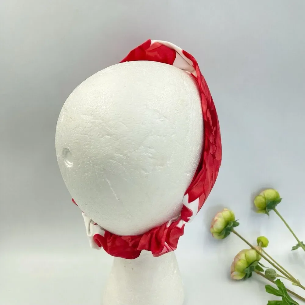 New Women Headband Hair Accessories Cross Red And White Floral